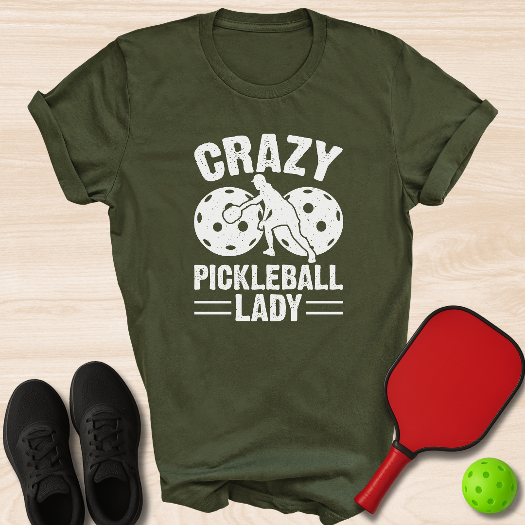 Crazy Pickleball Lady White
