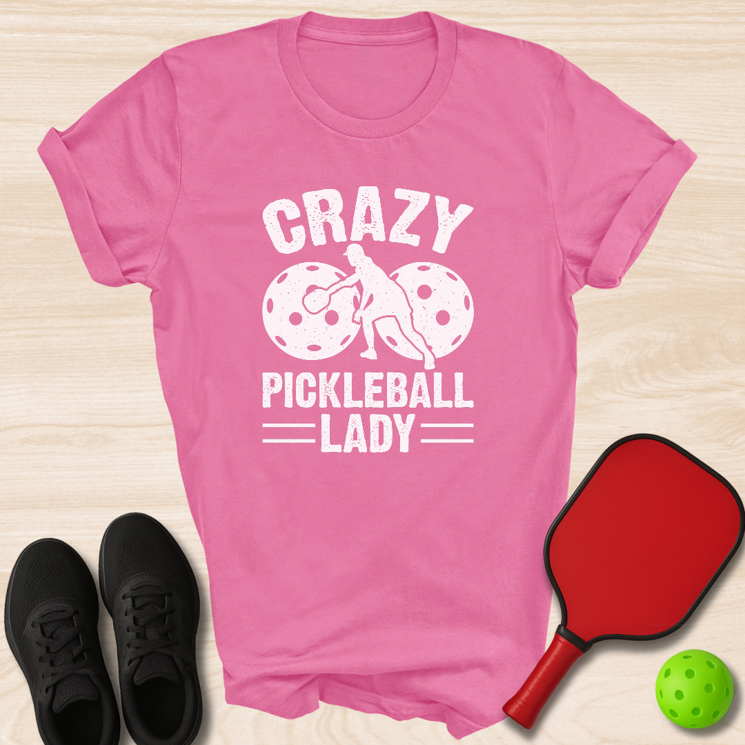 Crazy Pickleball Lady White
