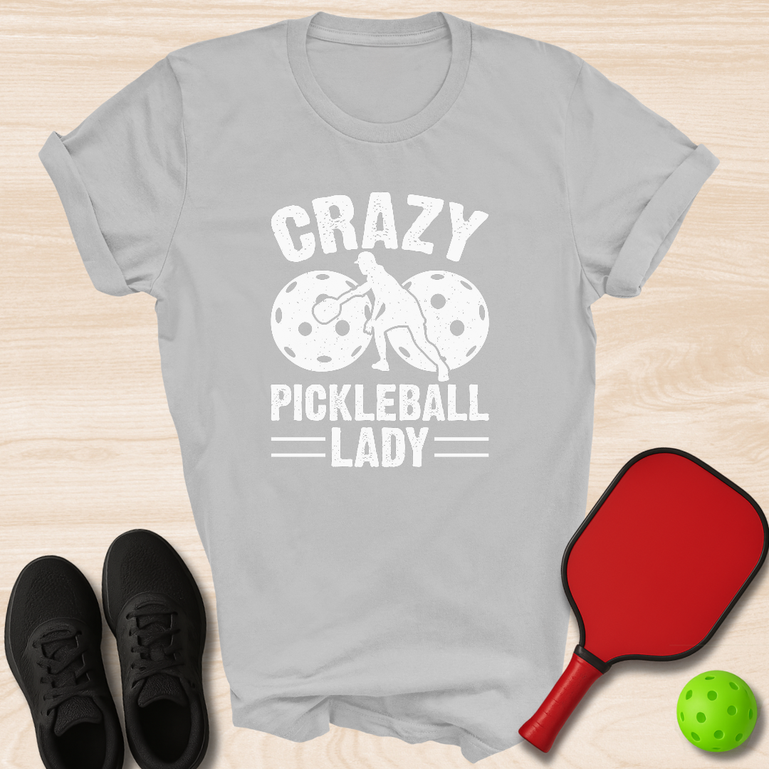 Crazy Pickleball Lady White
