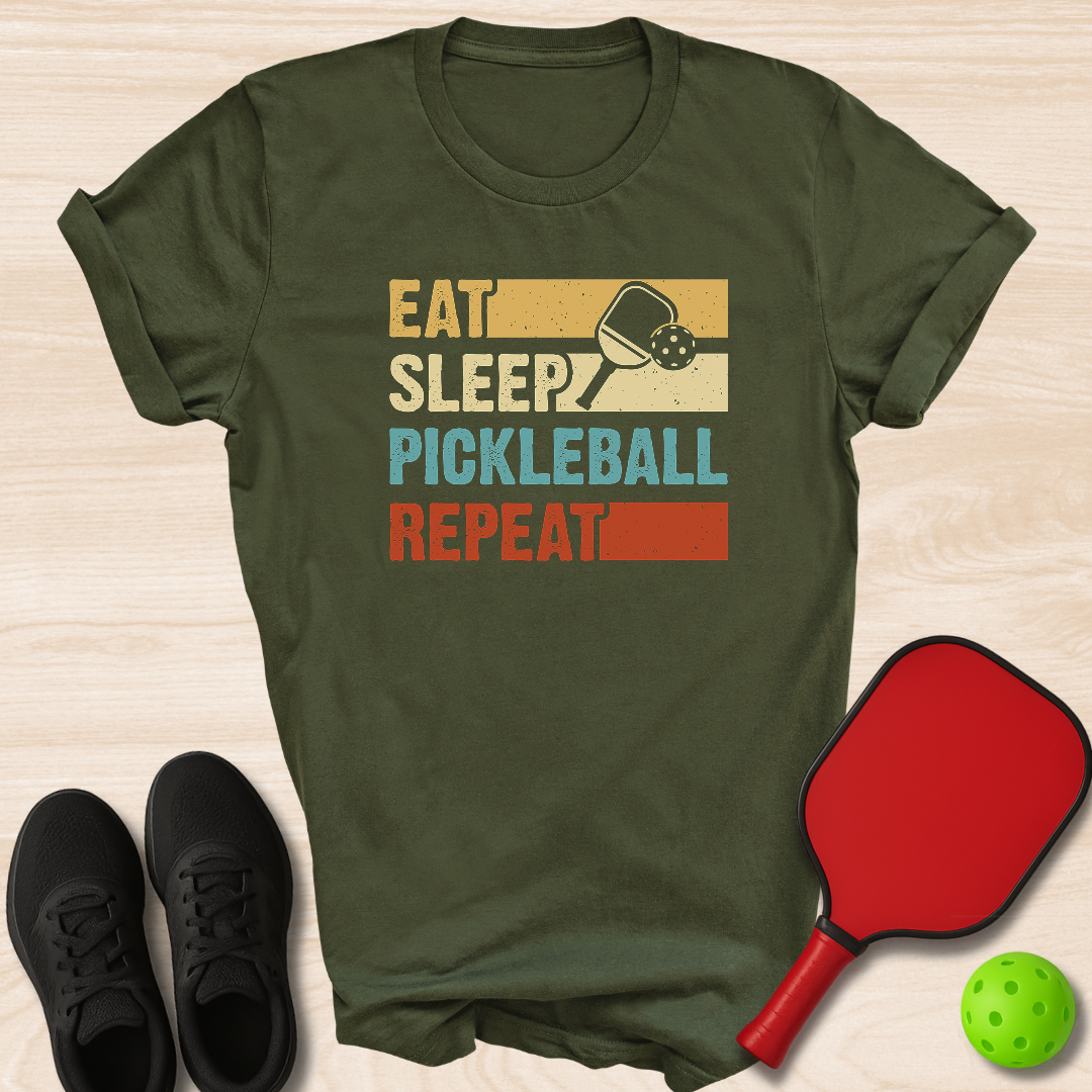 Eat Sleep Pickleball Repeat Square