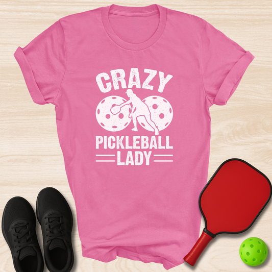 Crazy Pickleball Lady White