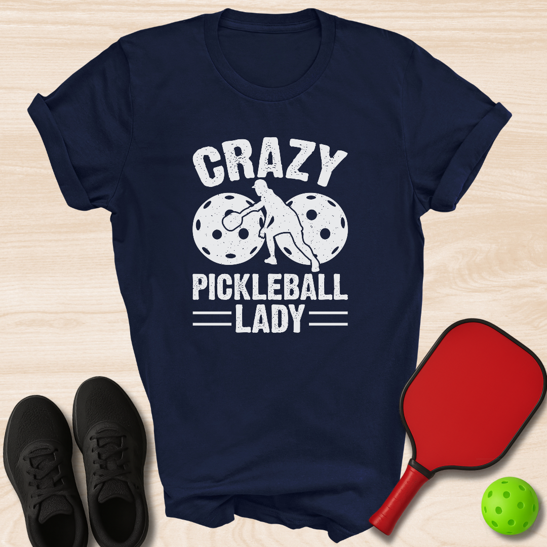 Crazy Pickleball Lady White