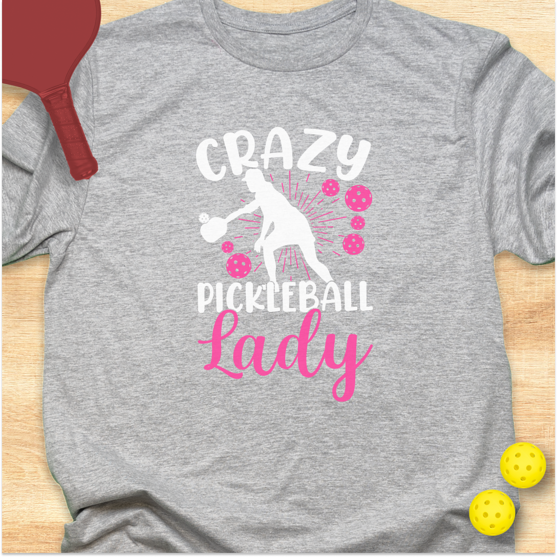 Crazy Pickleball Lady Pink