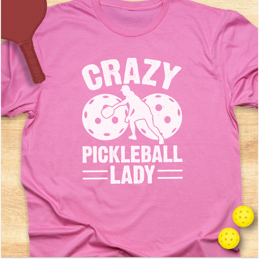 Crazy Pickleball Lady White